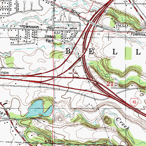 Topographic Map of Interchange 180, WI