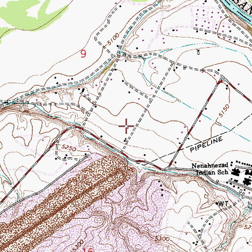 Topographic Map of Nenahnezad, NM