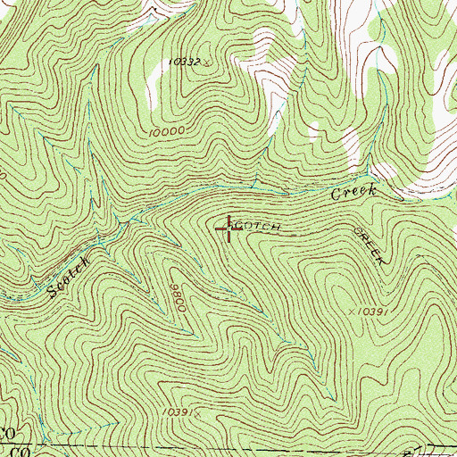 Topographic Map of Scotch Creek Trail, CO