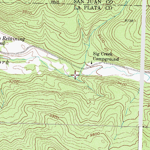 Topographic Map of Sig Creek, CO