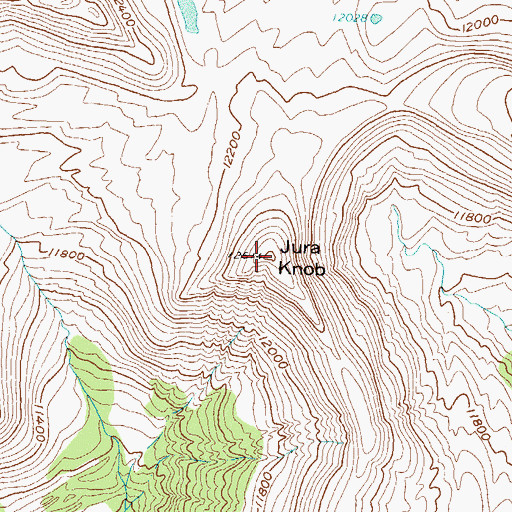 Topographic Map of Jura Knob, CO