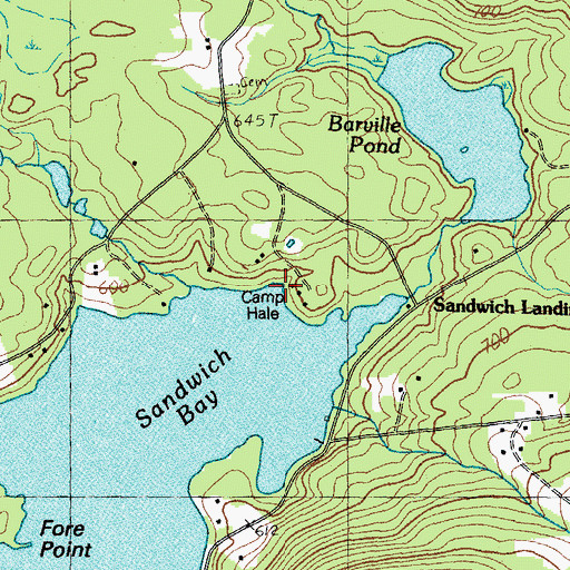 Topographic Map of Hale Cove, NH