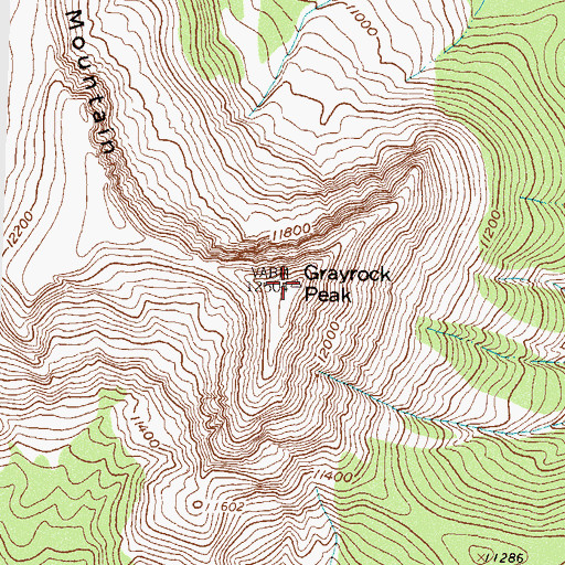 Topographic Map of Grayrock Peak, CO