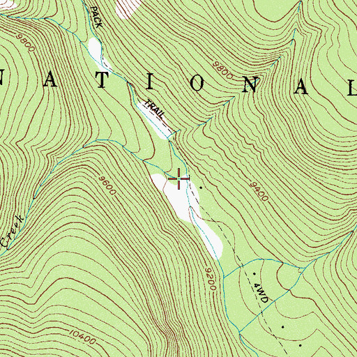 Topographic Map of Camp Creek, CO