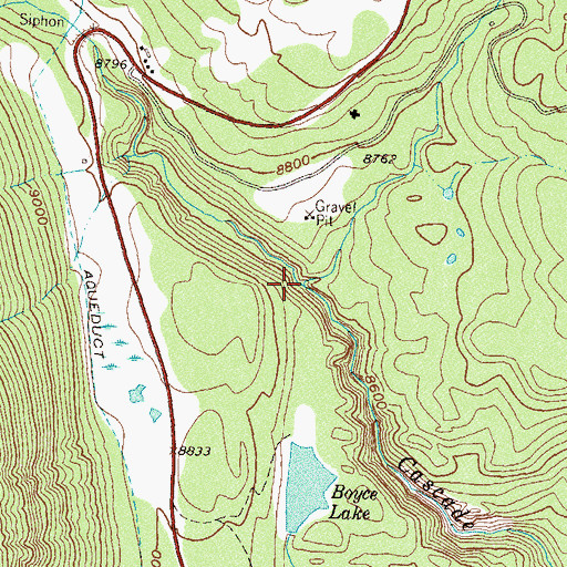 Topographic Map of Mill Creek, CO
