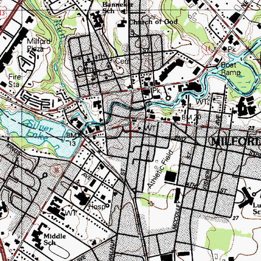 Topographic Map of South Milford (historical), DE