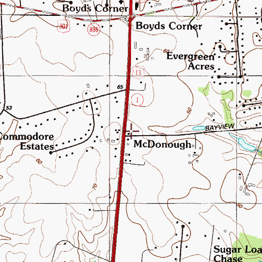 Topographic Map of McDonough House (historical), DE