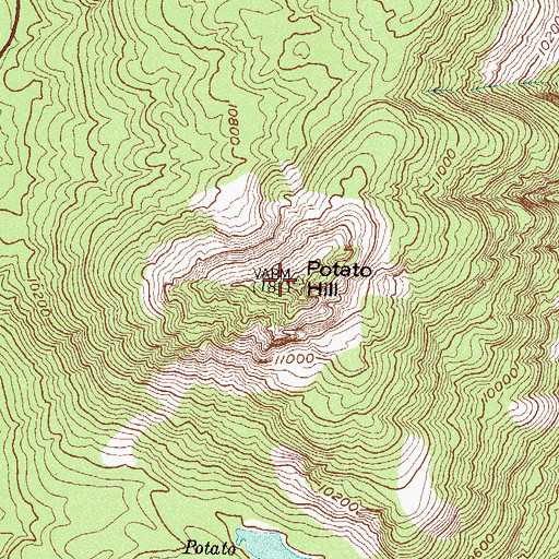 Topographic Map of Potato Hill, CO