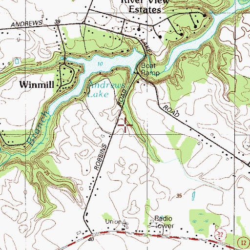 Topographic Map of Bonwell House (historical), DE