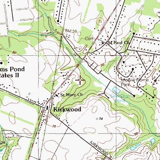 Topographic Map of Cann Mansion (historical), DE