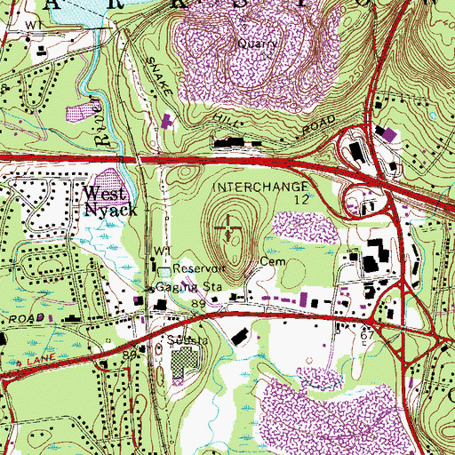 Topographic Map of Palisades Center Mall Shopping Center, NY