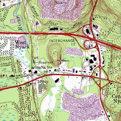 Topographic Map of Mount Moor Cemetery, NY