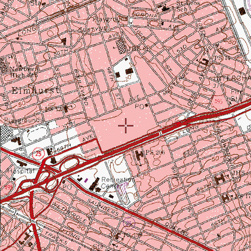 Topographic Map of Lefrak City, NY