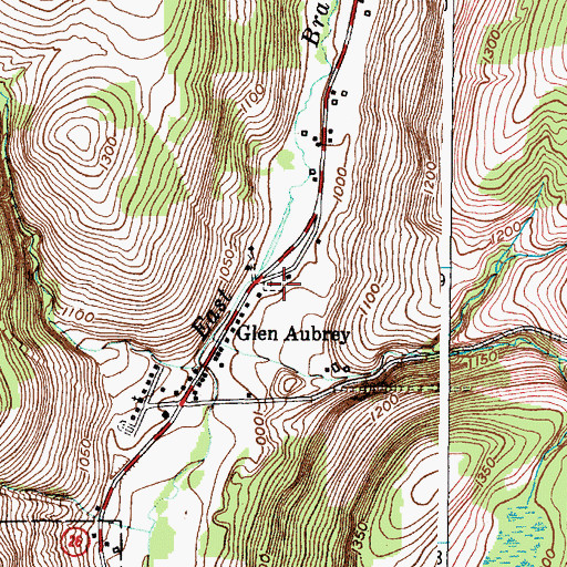 Topographic Map of Glen Aubrey Cemetery, NY