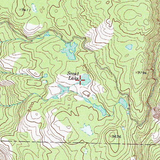 Topographic Map of Scout Lake, CO