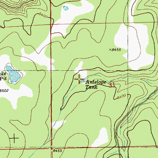 Topographic Map of Antelope Tank, NM