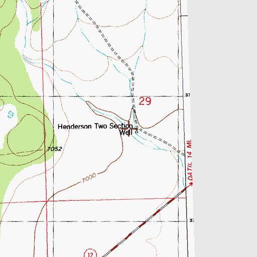 Topographic Map of Henderson Two Section Well, NM