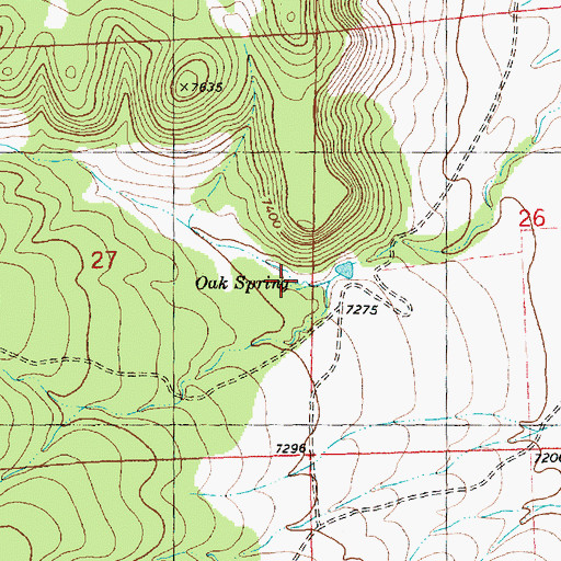 Topographic Map of Oak Spring, NM