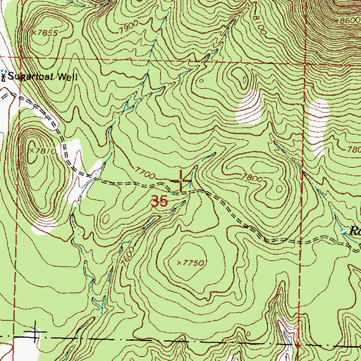 Topographic Map of Stock Tank, NM