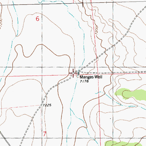 Topographic Map of Mangas Well, NM