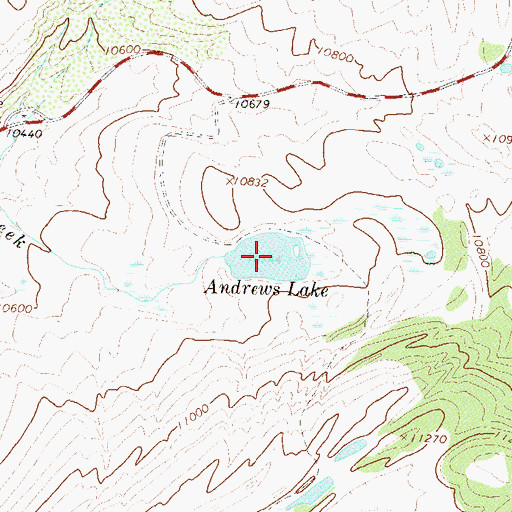 Topographic Map of Andrews Lake, CO