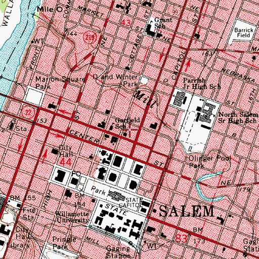Topographic Map of Waldo Park, OR