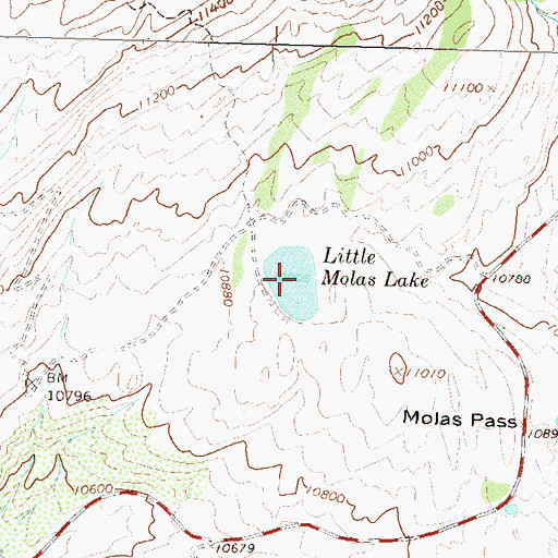 Topographic Map of Little Molas Lake, CO