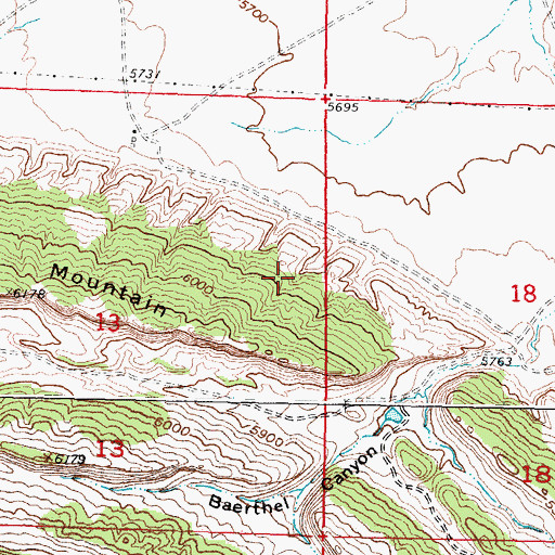 Topographic Map of Pine Mountain, WY