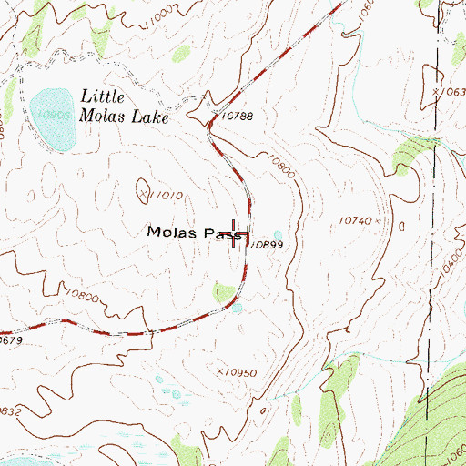 Topographic Map of Molas Pass, CO