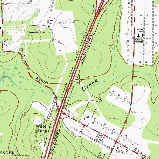 Topographic Map of Baltimore - Washington Parkway, MD