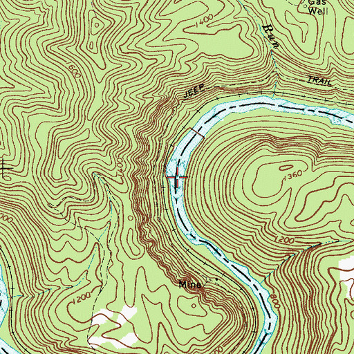 Topographic Map of Heaven Help You Rapids, WV