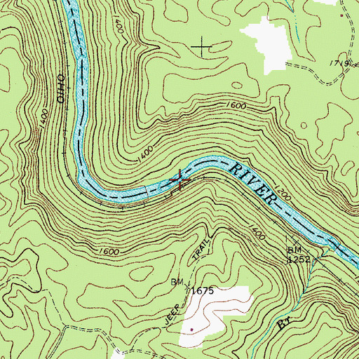 Topographic Map of Iron Ring Rapids, WV