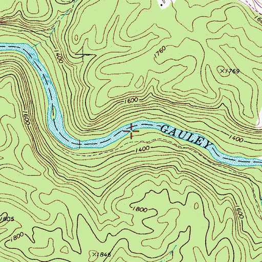 Topographic Map of Insignificant Rapids, WV