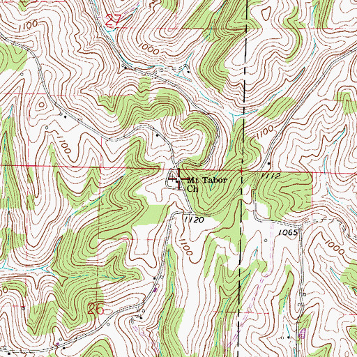 Topographic Map of Mount Tabor Cemetery, OH
