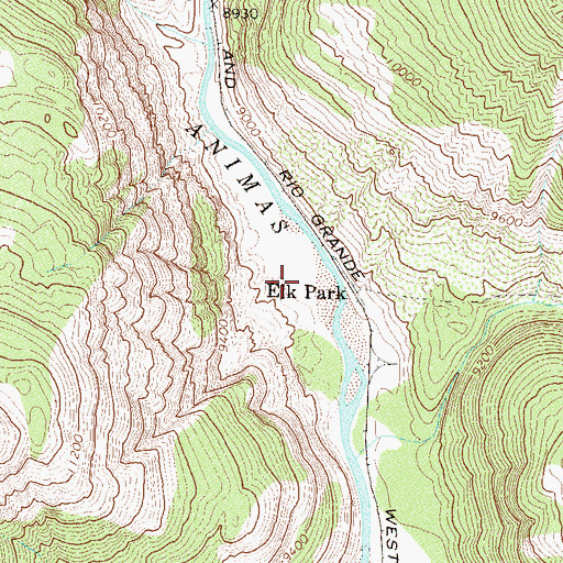 Topographic Map of Elk Park, CO