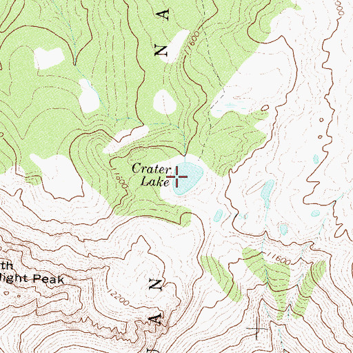 Topographic Map of Crater Lake, CO