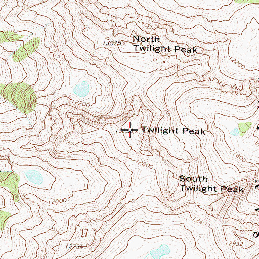 Topographic Map of Twilight Peak, CO