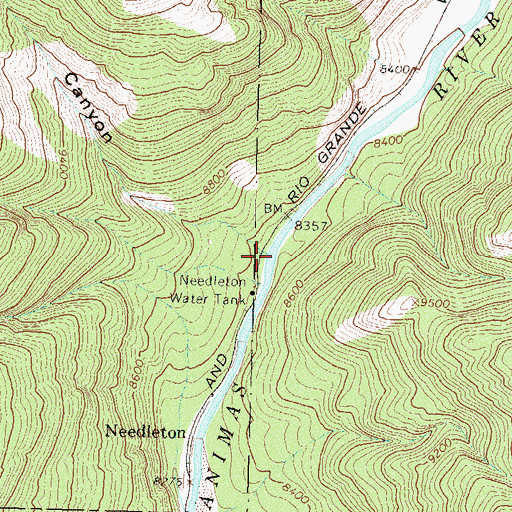 Topographic Map of Watertank Canyon, CO