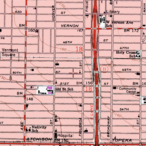 Topographic Map of Atherton Baptist Church, CA