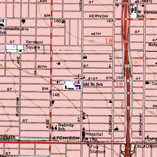 Topographic Map of Carver Baptist Church, CA