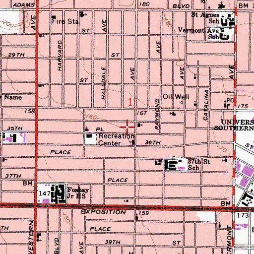 Topographic Map of Centenary Methodist Episcopal Church (historical), CA