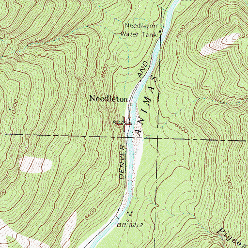 Topographic Map of Needleton, CO