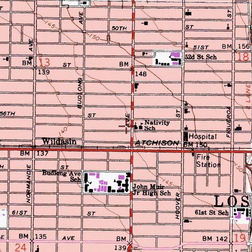 Topographic Map of Church of the Nativity, CA