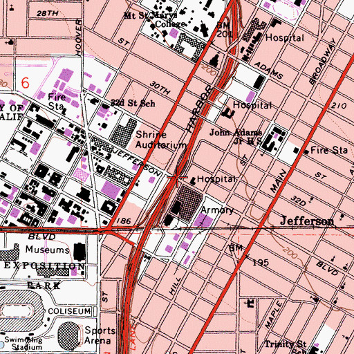 Topographic Map of Doctors Hospital, CA