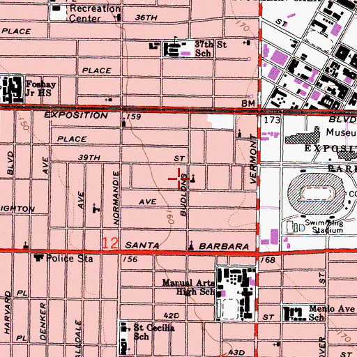 Topographic Map of Elim Assembly of God Church, CA
