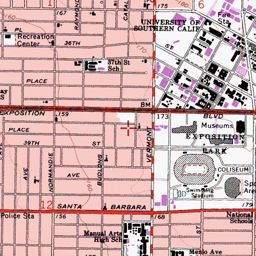 Topographic Map of German-American Seventh Day Adventist Church, CA