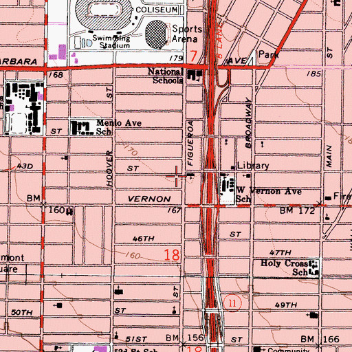 Topographic Map of Mount Moriah Baptist Church, CA