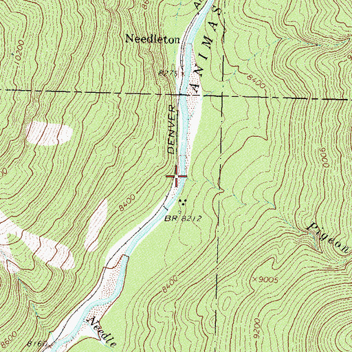Topographic Map of Pigeon Creek, CO