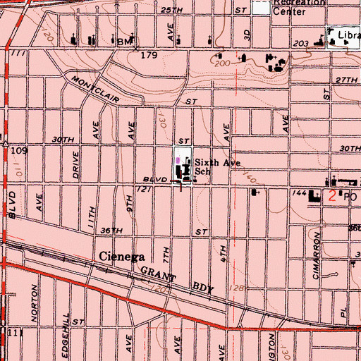 Topographic Map of Church of Christ, CA