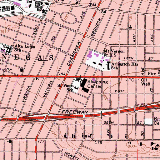 Topographic Map of Convent of Our Lady of Mercy (historical), CA